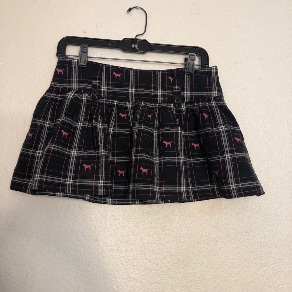 PINK pleated mini skirt